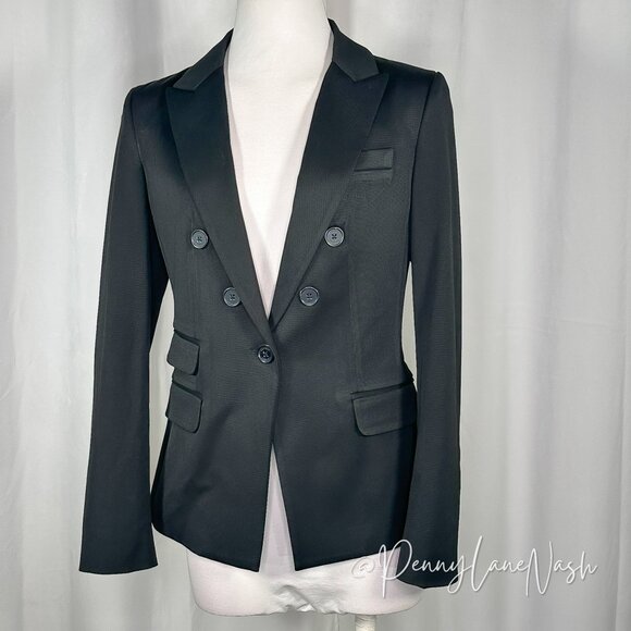 Express Jackets & Blazers - Express Tuxedo Style Double Breasted Blazer 4R Black